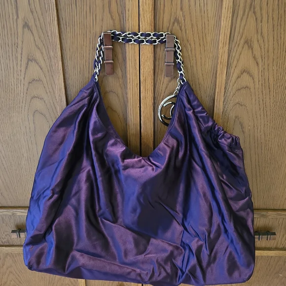 A Beautiful Coco Cabas Purple Satin Tote Bag! - Picture 14 of 16